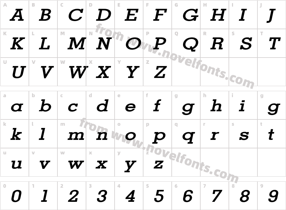 Geo Wide Bold ItalicCharacter Map