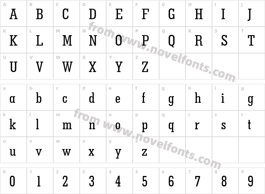 Geometric Slabserif 703 Medium Condensed BTCharacter Map