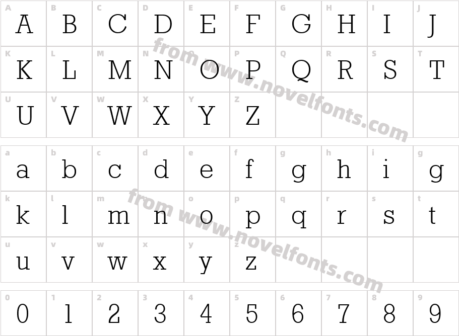 GeometricSlab712BT-LightACharacter Map