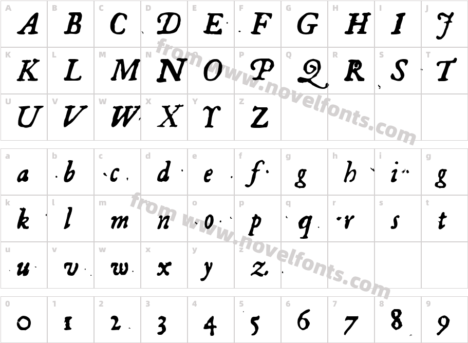 GeorgItalicCharacter Map