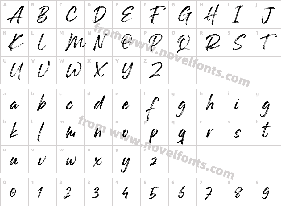 Georgia BrushCharacter Map