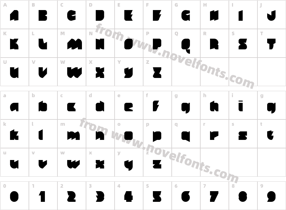 Gerobak RegularCharacter Map