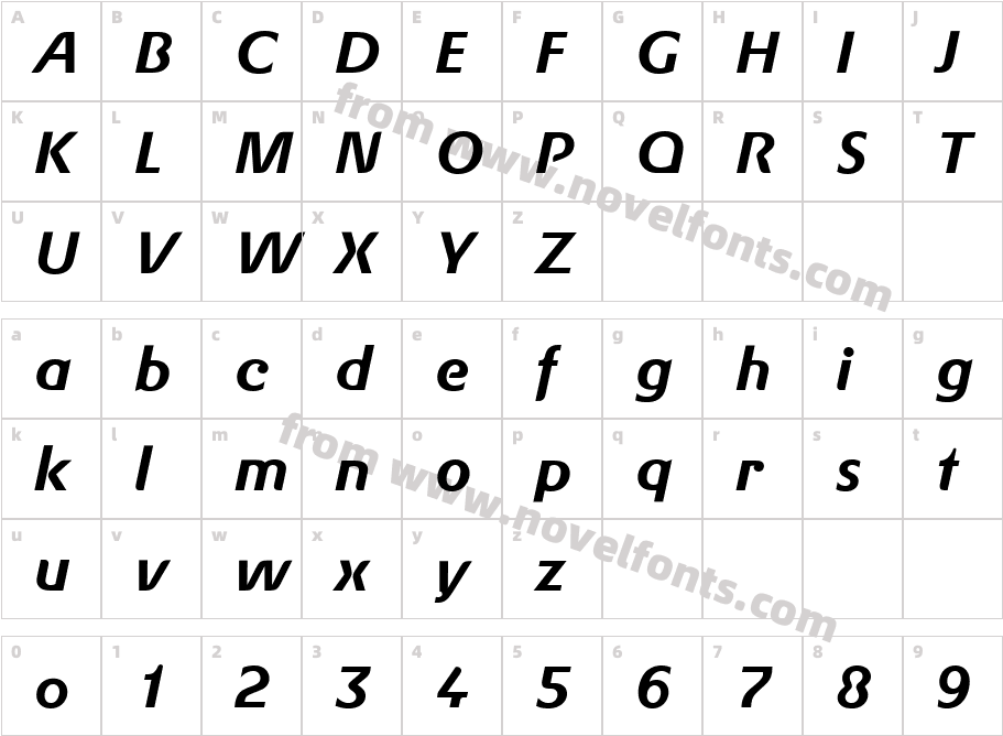 Gerstner Original Medium ItalicCharacter Map