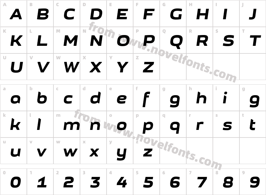 GetVoIP Grotesque ItalicCharacter Map