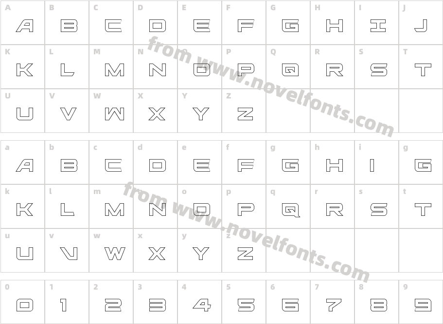 Ghost Clan Outline RegularCharacter Map