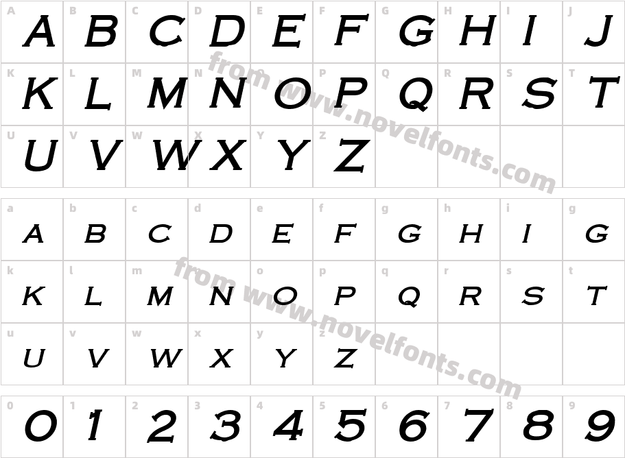 Cobalt Bold ItalicCharacter Map