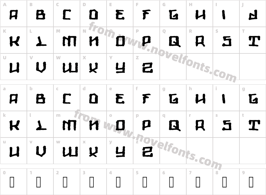 Giants RegularCharacter Map