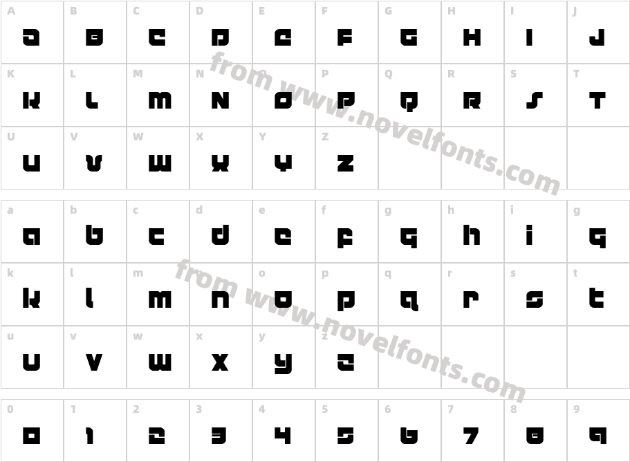 Cobalt Corsair CondensedCharacter Map