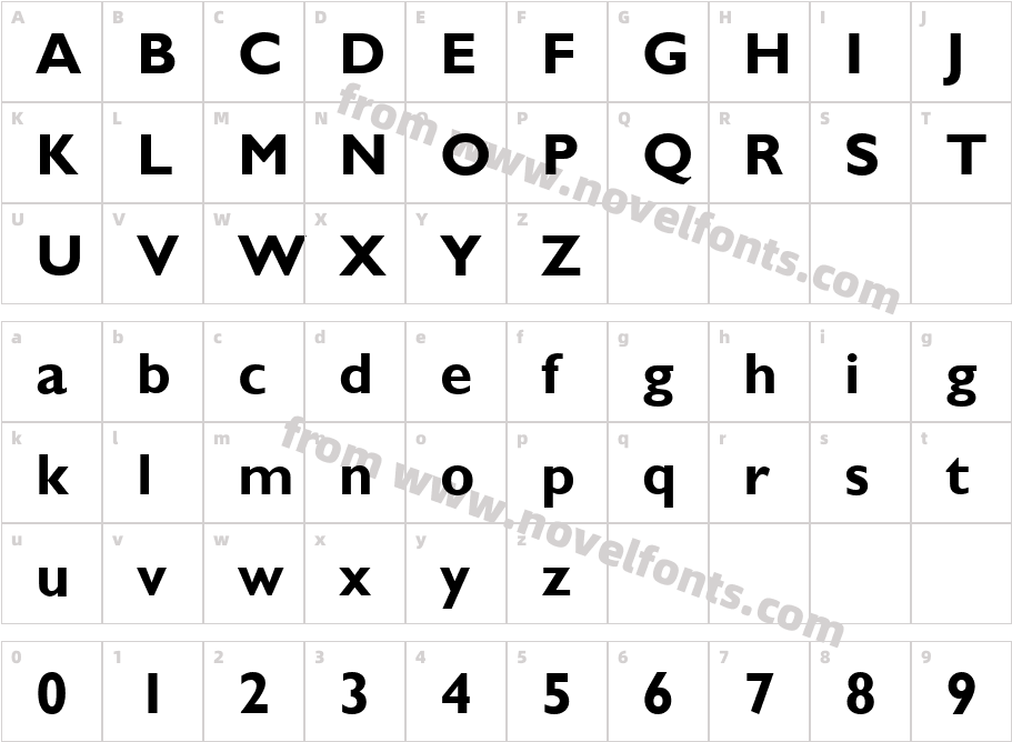 Gill Sans BoldCharacter Map