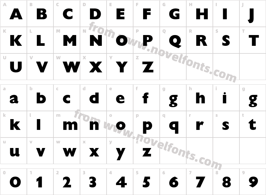 Gill Sans Extra Bold DisplayCharacter Map