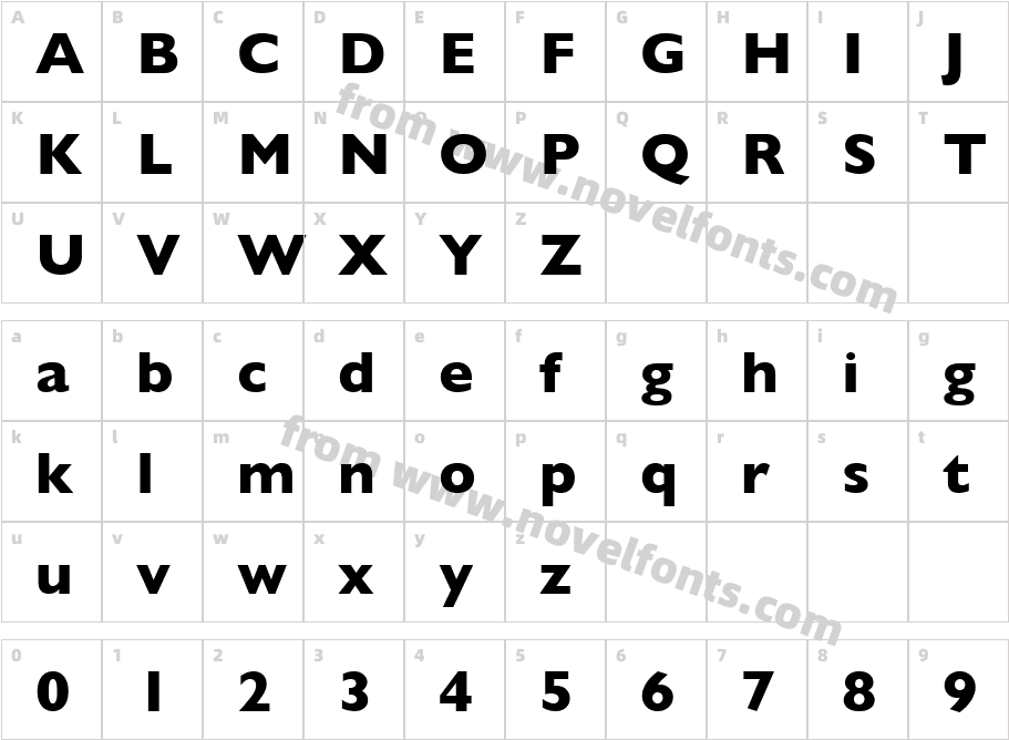 Gill Sans HeavyCharacter Map