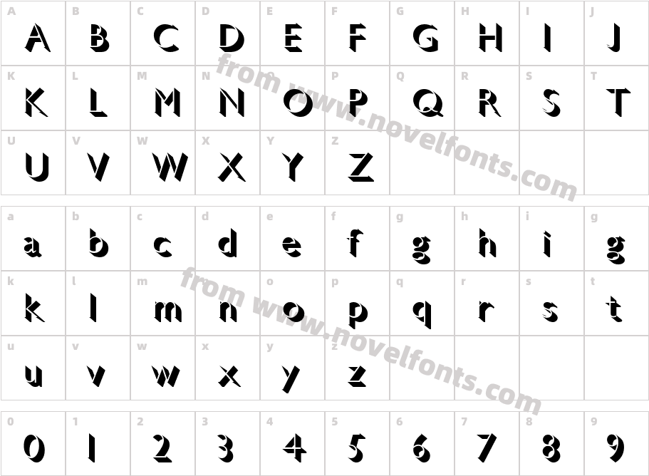 Gill Sans Light ShadowedCharacter Map