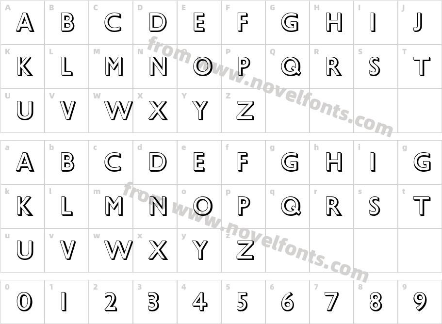 Gill Sans ShadowedCharacter Map