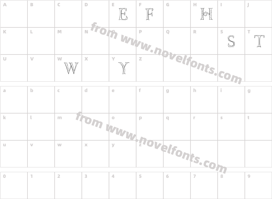 GillFloriatedCapsMT-AltCharacter Map