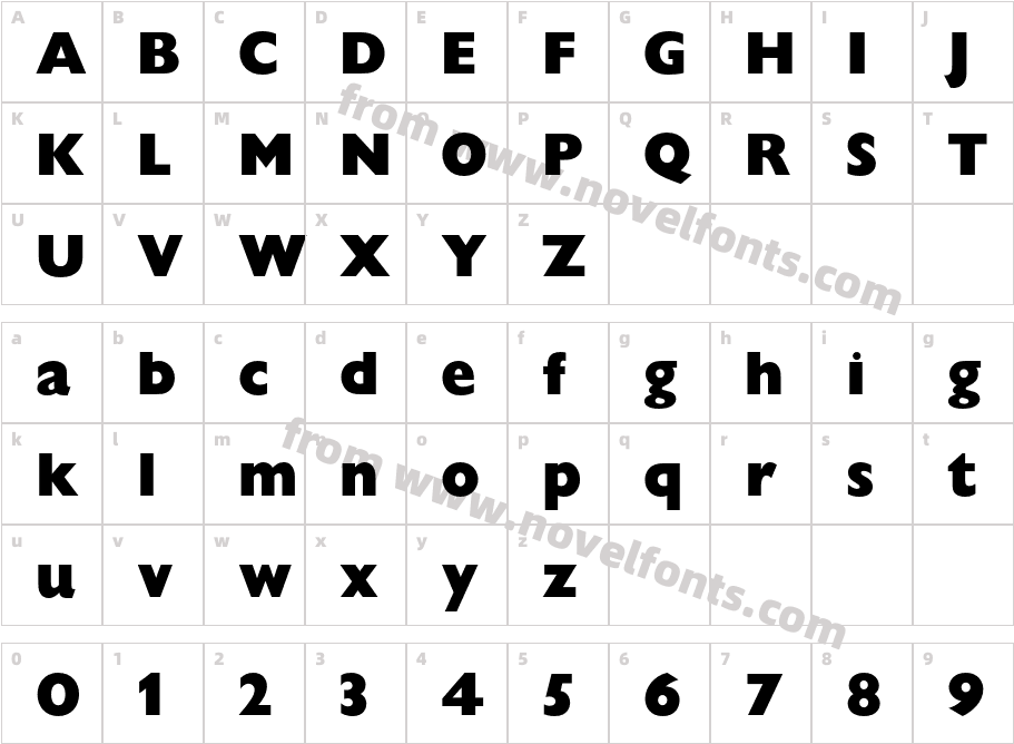 GillSans-ExtraBoldDisplayCharacter Map