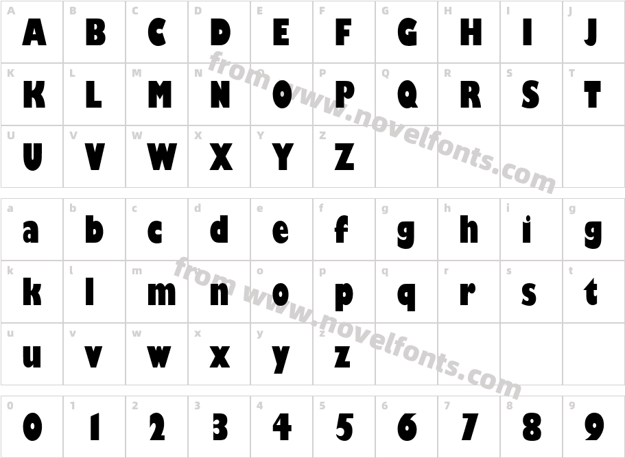 GillSansMT-UltraBoldCondensedCharacter Map