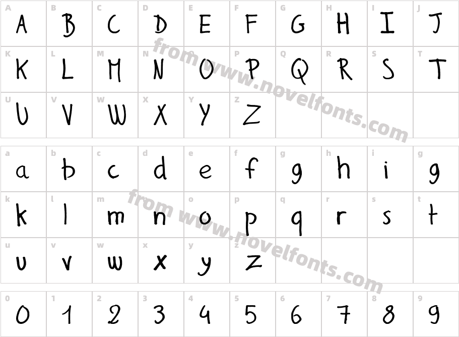 Gilles' Comic FontCharacter Map