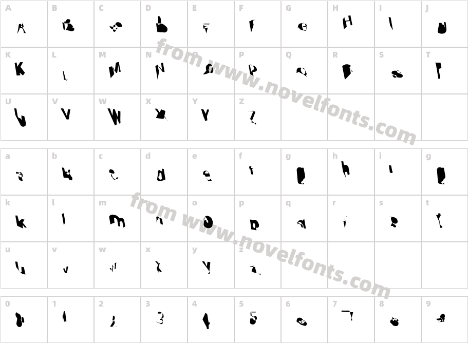 Cobalt ReverseObliqueCharacter Map