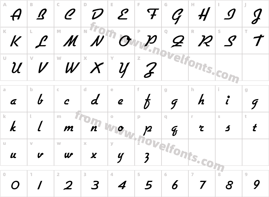 GilliesGothicBoldCharacter Map