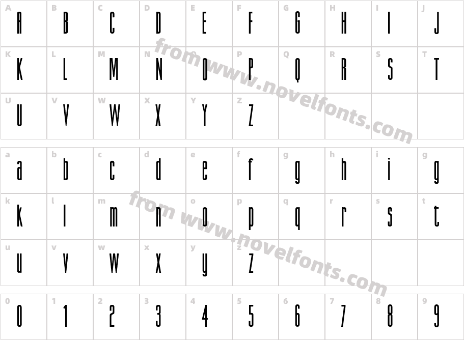 GiottoBoldCharacter Map