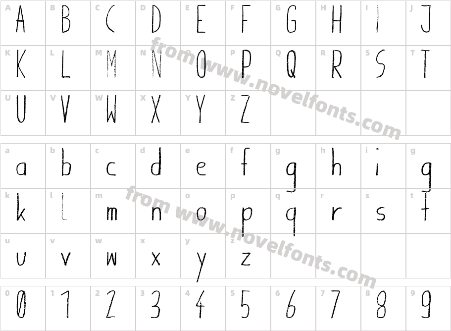 Giraffenhals-BoldCharacter Map