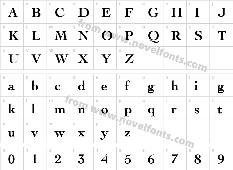 Cochin LTCharacter Map