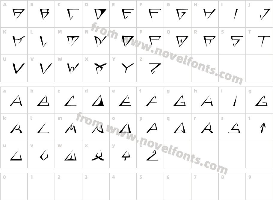 GlOrY ItAlIcCharacter Map