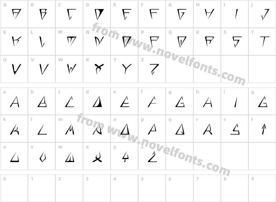 GlOrY ThIn ItAlIcCharacter Map