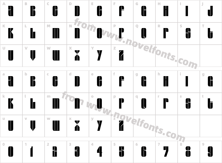 Glaze Extended Condensed NormalCharacter Map