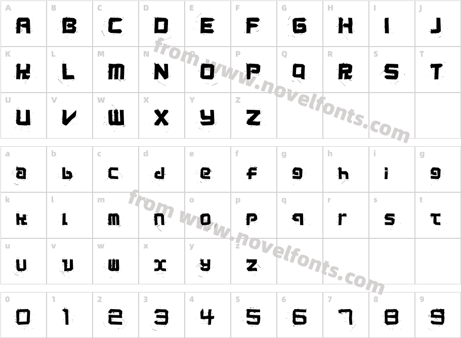 Coconut splitCharacter Map