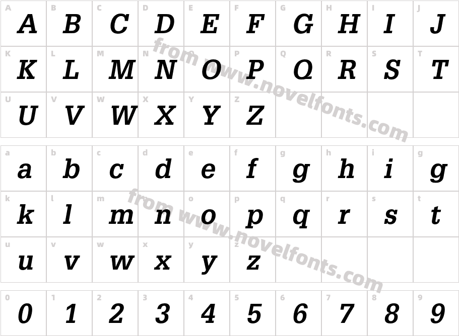 GlyphaLTStd-BoldObliqueCharacter Map