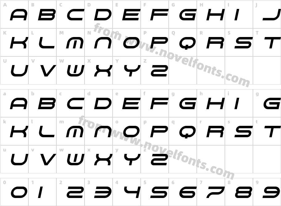 Gnaw Hard ItalicCharacter Map