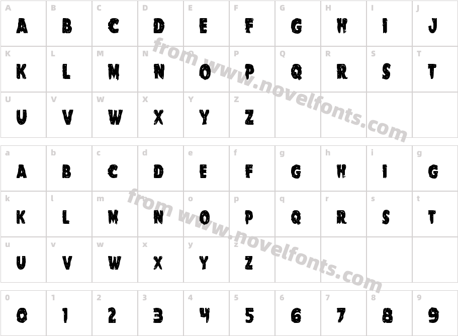 Goblin Creek CondensedCharacter Map