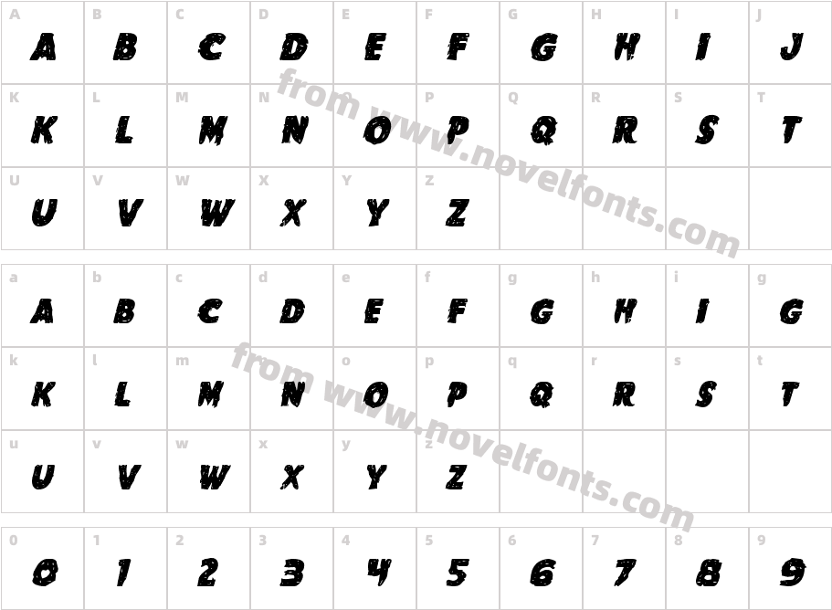 Goblin Creek ItalicCharacter Map