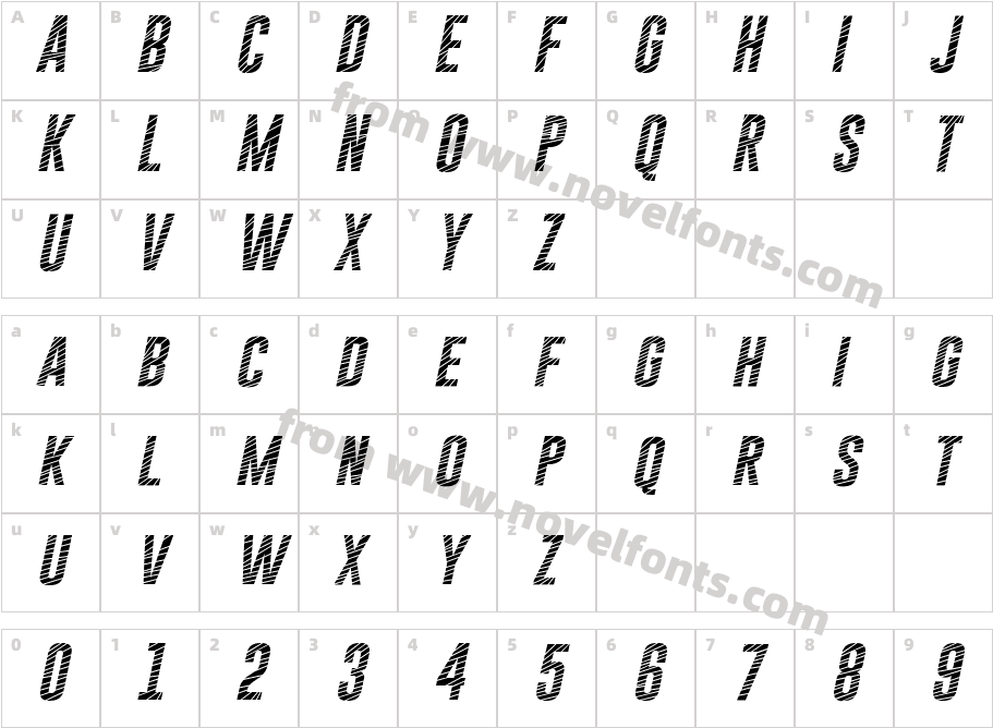 Gobold CUTS ItalicCharacter Map