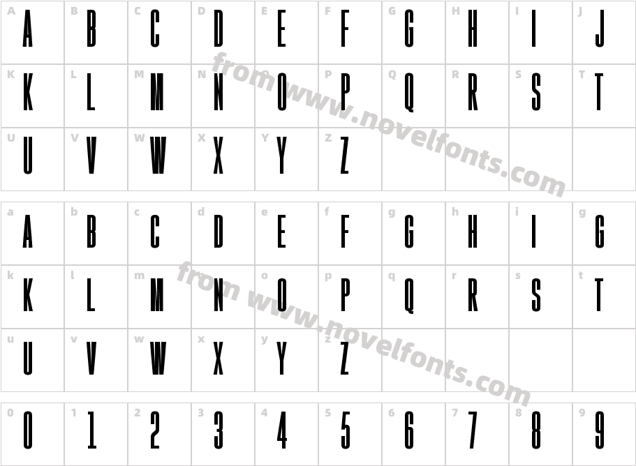 Gobold High BoldCharacter Map