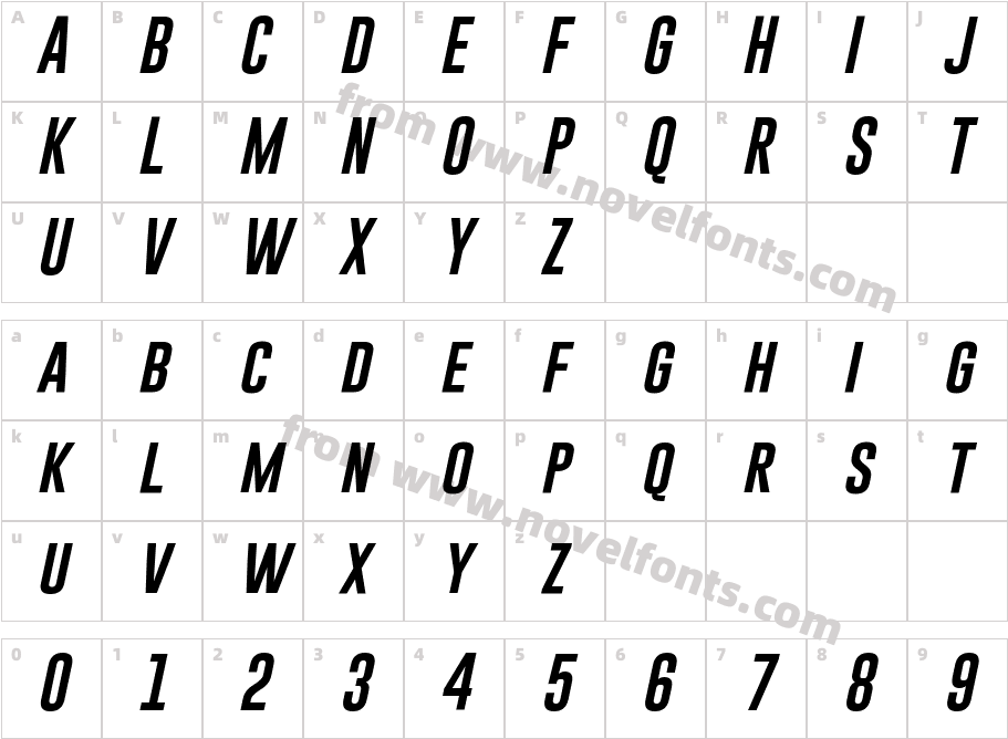 Gobold ItalicCharacter Map