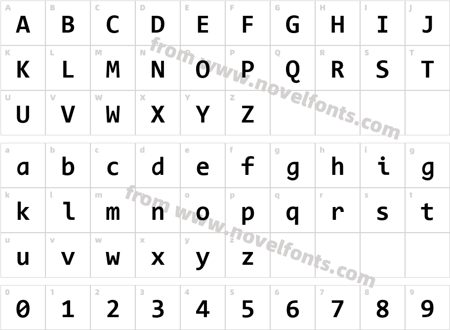 Code New Roman BoldCharacter Map