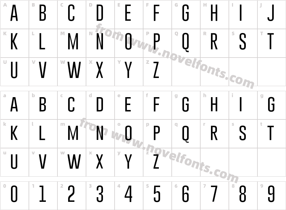 Gobold Thin LightCharacter Map