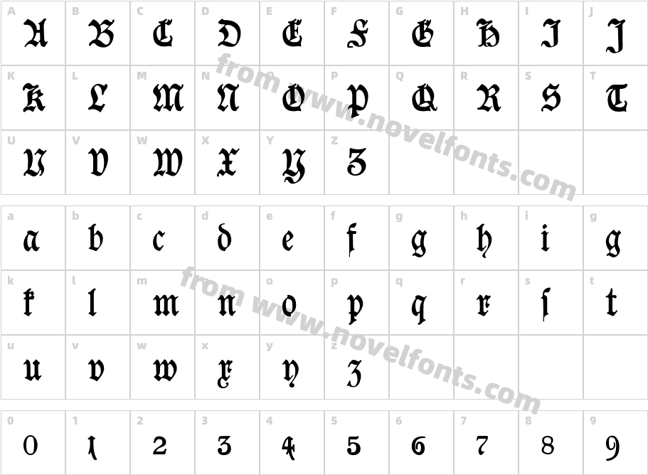 Goeschen FrakturCharacter Map