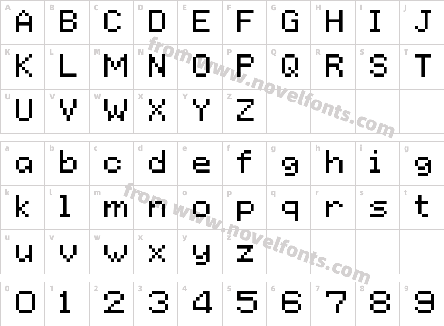 Golden Sun RegularCharacter Map