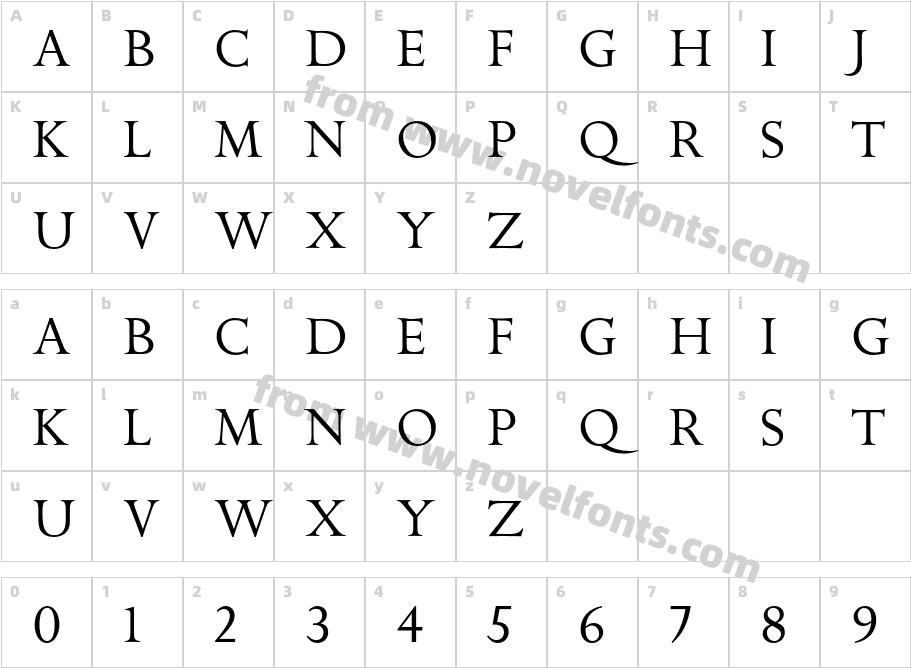 GoldenCockerelITCStd-TitlingCharacter Map