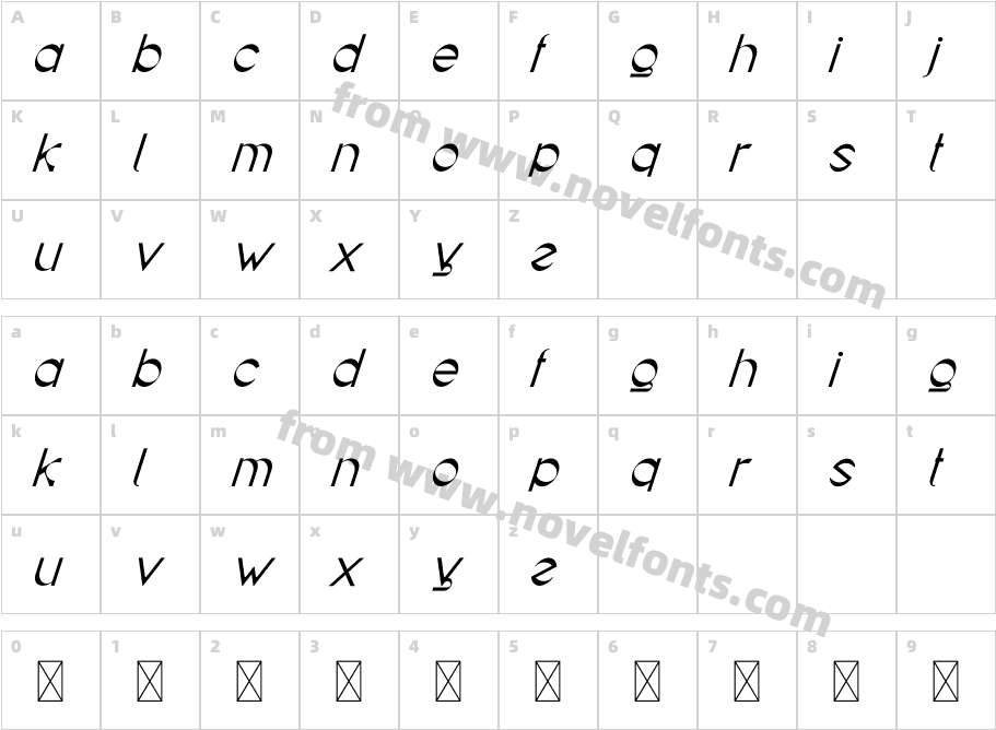 Goolangola Bold ItalicCharacter Map