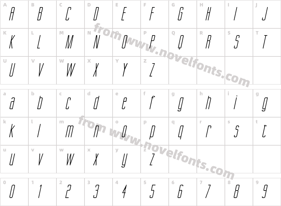 Gorgio Wide ItalicCharacter Map