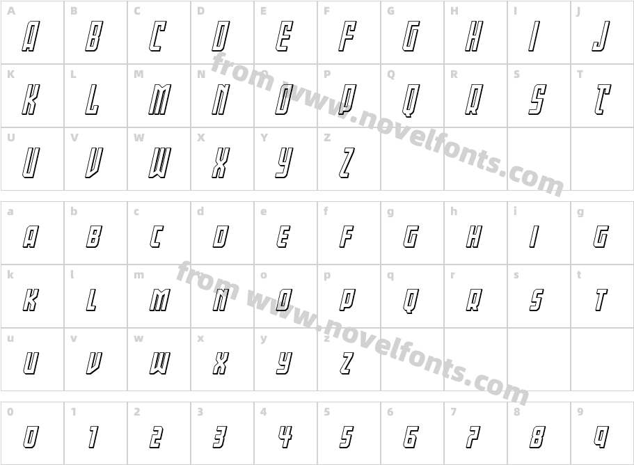 Gotham Knights Mid 3D ItalicCharacter Map