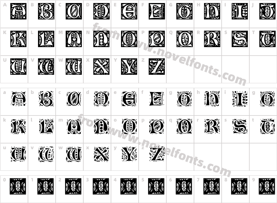 Gothic LeafCharacter Map