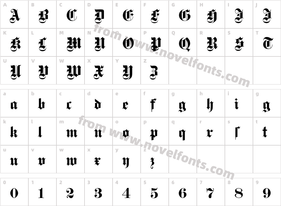 GotischEF-BoldCharacter Map