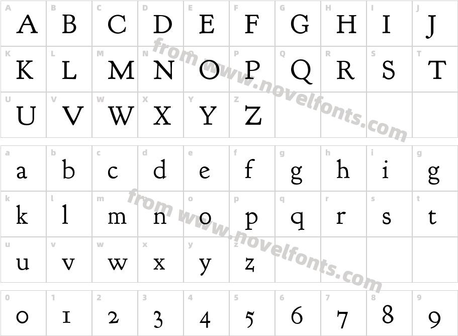 Goudy Bookletter 1911Character Map