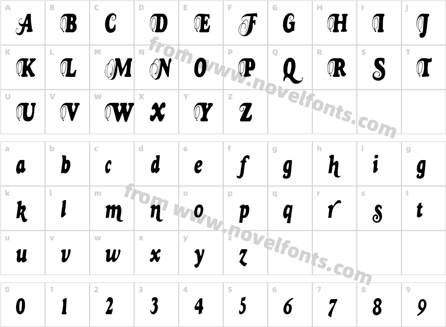 Goudy FancyCharacter Map