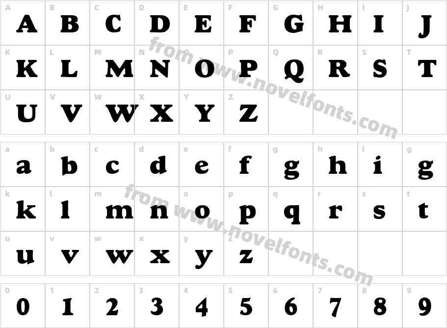 Goudy MT Extra BoldCharacter Map